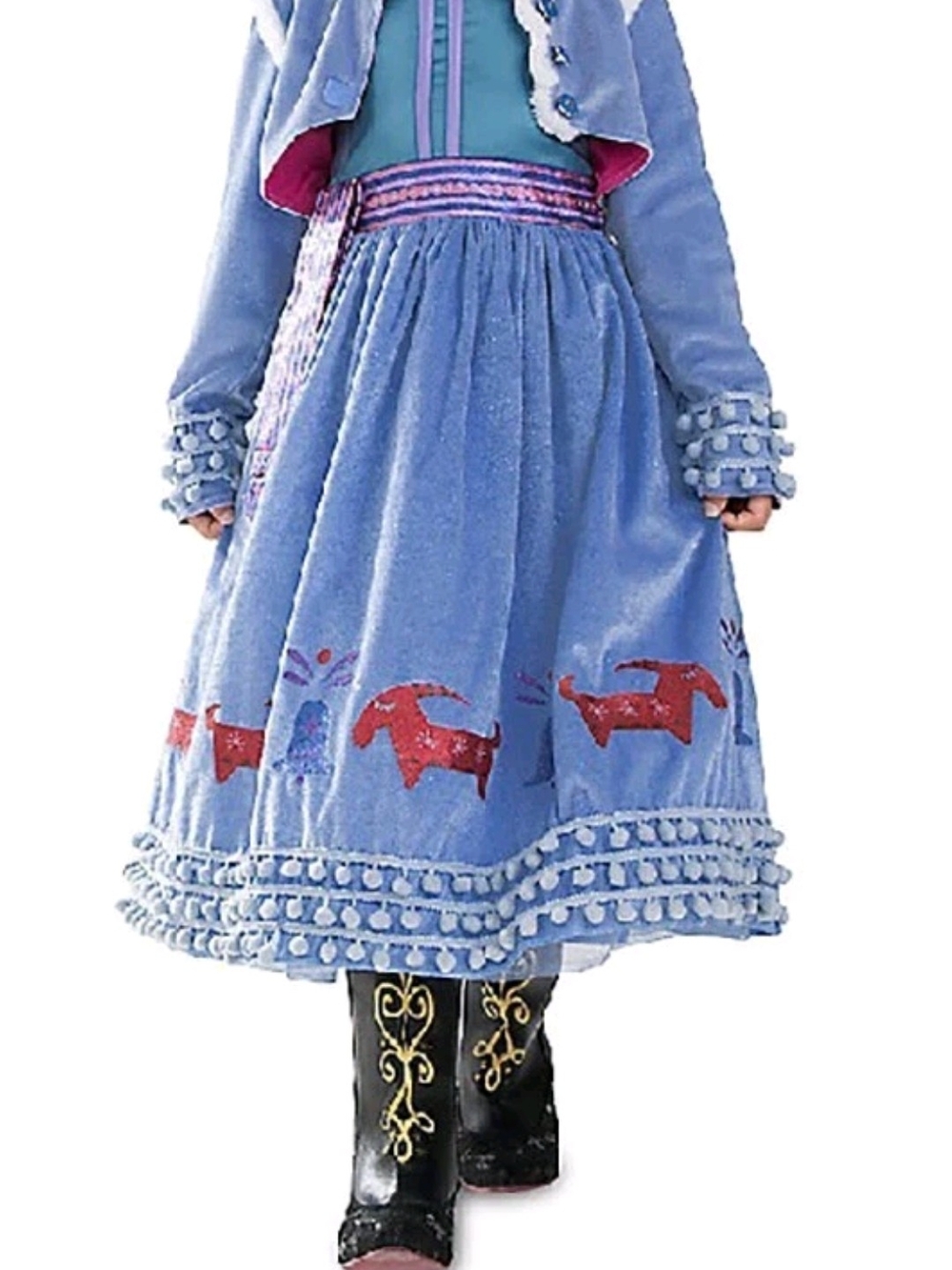 Authentic Disney Store Deluxe Princess Anna winter dress costume Olaf's Frozen.